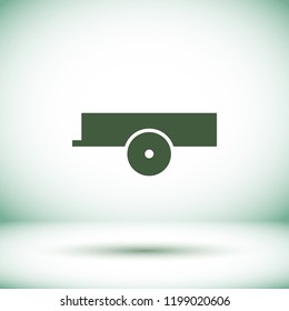 Car trailer Vector icon