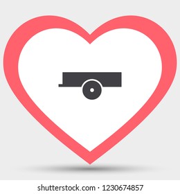 Car trailer Vector icon