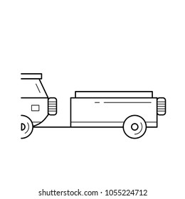 Car trailer vector line icon isolated on white background. Car trailer line icon for infographic, website or app. Icon designed on a grid system.