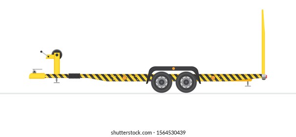 Car trailer for vehicle transportation. Vector illustration isolated on white background.