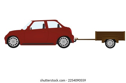 Fahrzeug des Kraftfahrzeuganhängers. Vektorgrafik