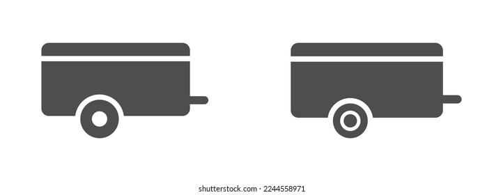 Car trailor vector icons set