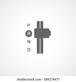 Car Transmission And Flat Icon On White Background
