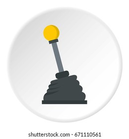 Car transmission icon in flat circle isolated vector illustration for web