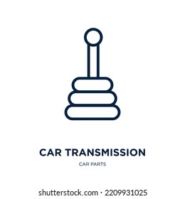 Car Transmission Icon From Car Parts Collection. Thin Linear Car Transmission, Auto, Transmission Outline Icon Isolated On White Background. Line Vector Car Transmission Sign, Symbol For Web And 