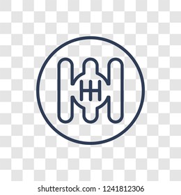 car transmission icon. Trendy linear car transmission logo concept on transparent background from car parts collection