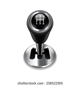 Car transmission isolated on white photo-realistic vector illustration