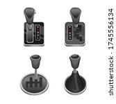 Car Transmission Lever in Automatic, Semi Automatic and manual symbol collection icon set, Automotive Gear Lever Shift. Concept Realistic illustration vector in white background