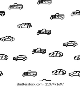 Vehículo Transporte Tipo De Cuerpo Diferente Vector Patrón De Sensación De Línea Delgada Ilustración