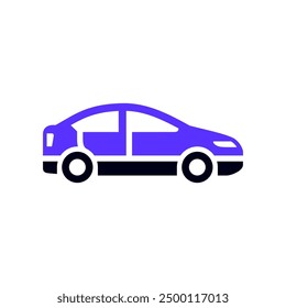 Car transport flat icon, side view