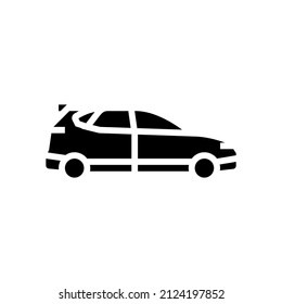 car transport glyph icon vector. car transport sign. isolated contour symbol black illustration