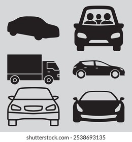 Car Transport Ico. Car front line icon.
