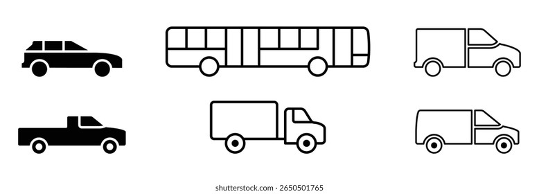 Car transport icon. Car line icon. Car icon editable vector, isolated on white background