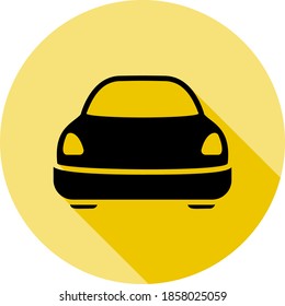 car, transport icon in long shadow style