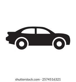 Car transport icon silhouette vector art illustration