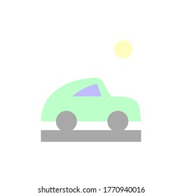 Car, transport icon. Simple color vector elements of flower children icons for ui and ux, website or mobile application