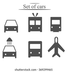 Car and transport icons set. Vector illustration