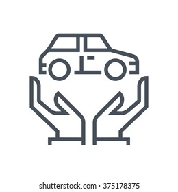 Car, transport insurance icon suitable for info graphics, websites and print media and  interfaces. Line vector icon.