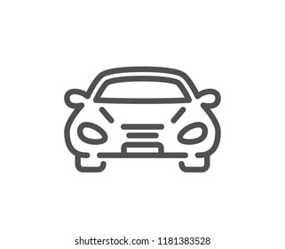 Car transport line icon. Transportation vehicle sign. Driving symbol. Quality design element. Classic style car. Editable stroke. Vector