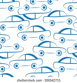 Car transport seamless vector background