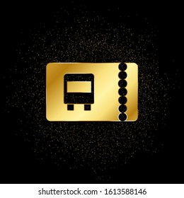 car, transport, ticket gold icon. Vector illustration of golden particle background.