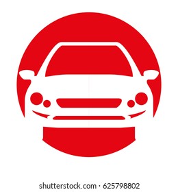 car transport white silhouette icon
