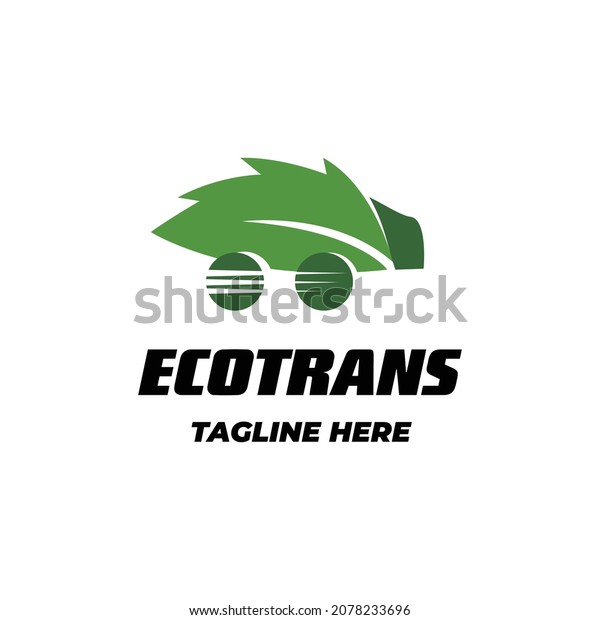car transportation with eco leaf logo icon\
vector template