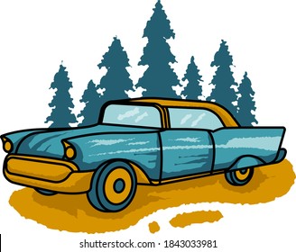 car transportation editable vector illustration.