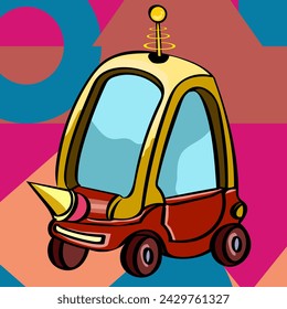 Car transportation futuristic illustration with shapes background. The vector is suitable to use for future illustration and technology poster background.