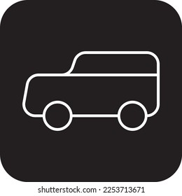 CAR Transportation icon with black filled line style. Vehicle, symbol, business, transport, line, outline, travel, automobile, editable, pictogram, isolated, flat. Vector illustration