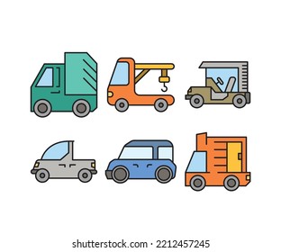 car and transportation icons set vector illustration