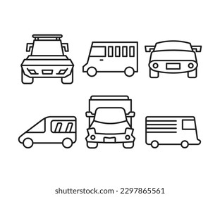 car and transportation icons set vector illustration