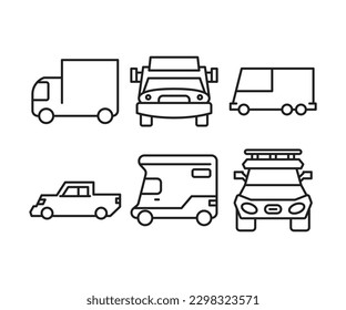 car and transportation icons set vector illustration