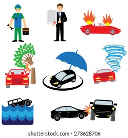 Car and transportation icons - vector icon set