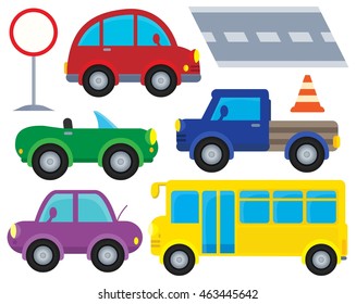 Car and transportation theme set 1 - eps10 vector illustration.