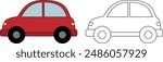 Car, transportation, vehicle, outline coloring page for kids 