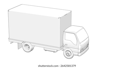 Coche para el transporte de mercancías 3D ilustración