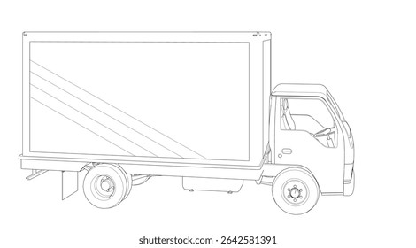 Coche para el transporte de mercancías 3D ilustración