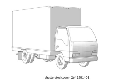Coche para el transporte de mercancías 3D ilustración