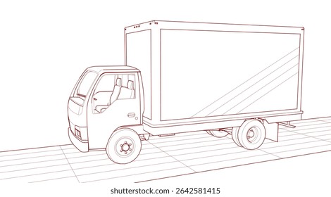 Coche para el transporte de mercancías 3D ilustración