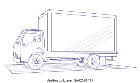 car for transporting goods 3d illustration