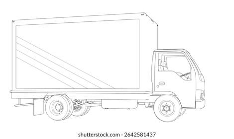 Coche para el transporte de mercancías 3D ilustración