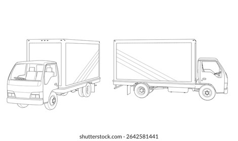 car for transporting goods 3d illustration