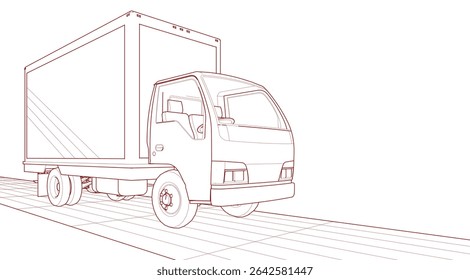 Coche para el transporte de mercancías 3D ilustración