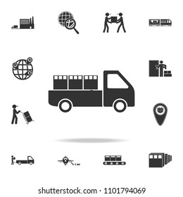 the car is transporting packing box icon. Detailed set of logistic icons. Premium graphic design. One of the collection icons for websites, web design, mobile app on white background