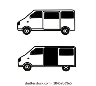 Car for transporting passengers. Symbol. Vector illustration.