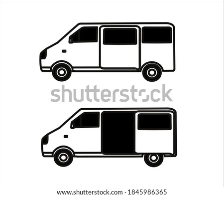 Car for transporting passengers. Symbol. Vector illustration.