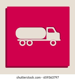 Car transports sign. Vector. Grayscale version of Popart-style icon.