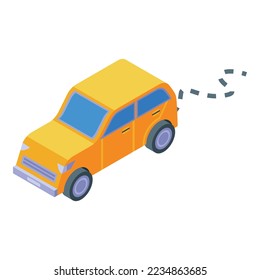 Car travel icon isometric vector. World map. Tour cruise