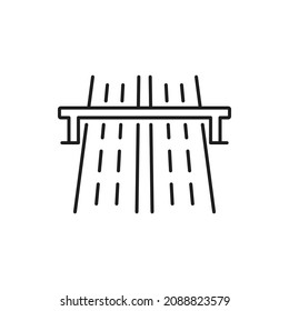 Autofahrt Straße Reise einzeln Umriss Symbol. Vektor-Autobahn, Autobahn, Autobahn oder Autobahn, Autobahn oder Autobahn, dünne Linie, Symbol der Route, Autobahn